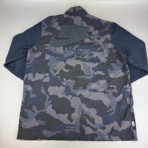 Nike NSW Sportswear Mens Size XL Blue Camo Snap Military Style Jacket - Picture 11 of 12